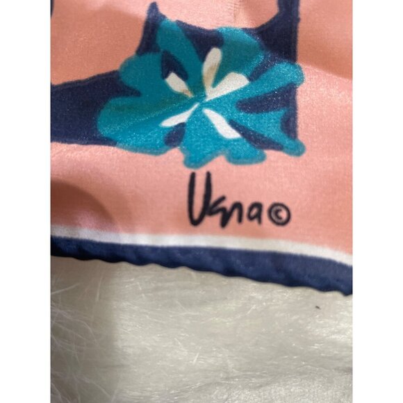 Floral Print Lightweight Scarf With Pink & Blue Tropical Design 11x51 Inches Sof - Picture 3 of 6